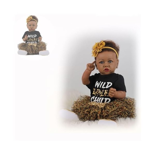 Poupée pour Enfants, poupées de 22 Pouces en Silicone véritable, Faites à la Main, bébé Qui Ressemble à Une Vraie Fille, Meil