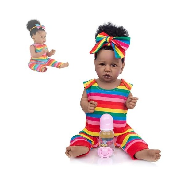 Poupée pour Enfants, poupées de 22 Pouces en Silicone véritable, Faites à la Main, bébé Qui Ressemble à Une Vraie Fille, Meil