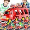 Camion de pompiers en forme de voitures pour tout-petits garçons de 1 à 3 ans, 3 à 5 ans, camion de pompiers 5 en 1 avec tapi