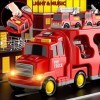 Camion de pompiers en forme de voitures pour tout-petits garçons de 1 à 3 ans, 3 à 5 ans, camion de pompiers 5 en 1 avec tapi