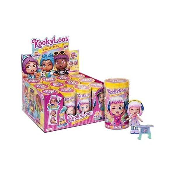 KOOKYLOOS Série BFF - Collection complète de 12 poupées Surprises à Collectionner avec Accessoires de Mode, Chaussures, Robes