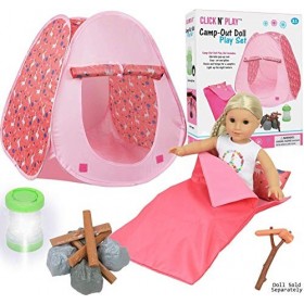 Click N Play Ensemble de camping et accessoires parfaits pour les poupées de 45,7 cm