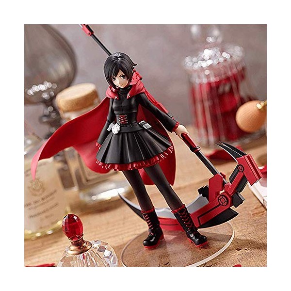 JJRPPFF Ruby Rose Figure, modèle de Personnage RWBY de 6,7 Pouces, Posture Debout, Cape Rouge poupées statiques réalistes, Fi