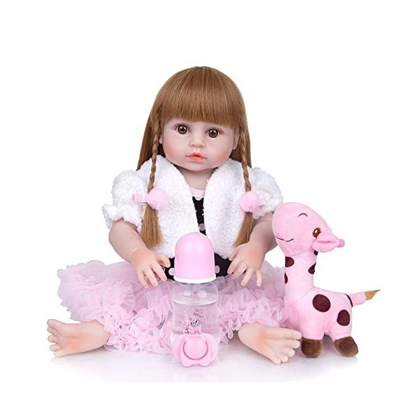 leybold Reborn Baby Dolls, Reborn Girl Doll, 48 cm / 19 Pouces réaliste poupée en Silicone Artisanale, Baby Soft Skin réalist