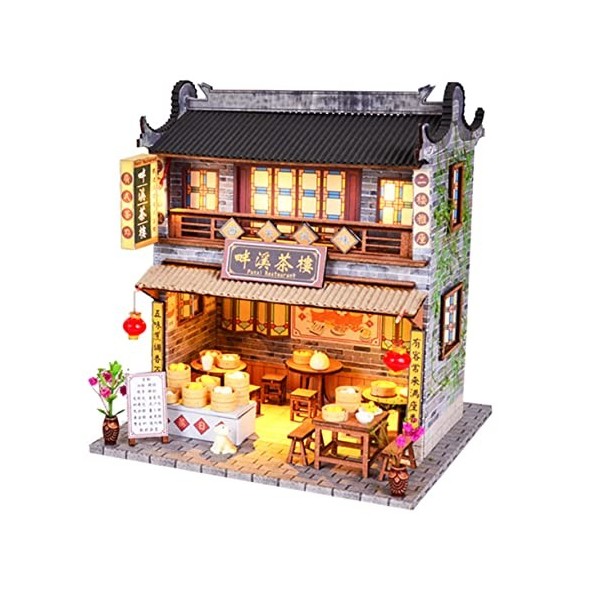 ibasenice 2 Pcs DIY Cottage Modèle Trains Rôle Semblant Playset Jouets Terrarium Décoration Chinoiserie Décor Mini Ornement T