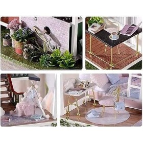 Kit de Maison De Poupée Bricolage, Kit de maison de poupée bricolage, meubles de maison de poupée en bois, modèle de lumières