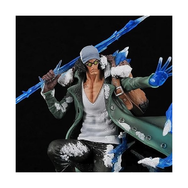 KAMFX One Piece Figure Général du Quartier général de la Marine Kuzan Anime Figure Action Figure Modèle Cartoon PVC Statue Co