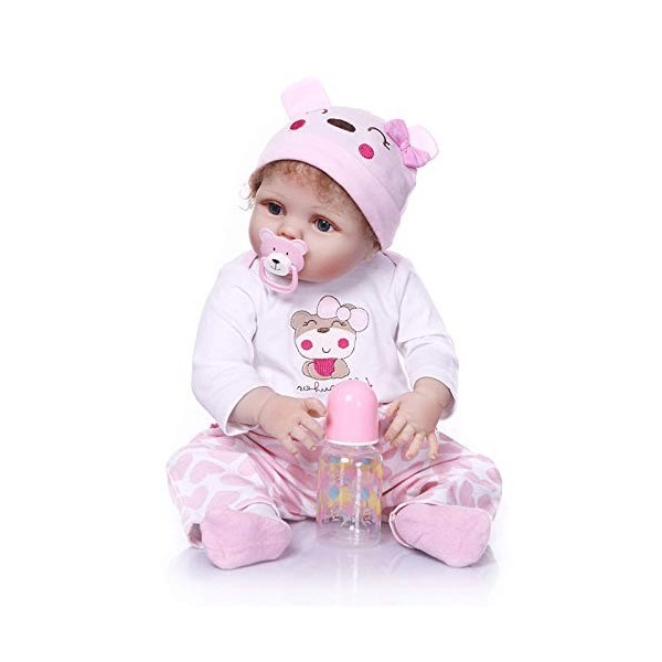 22 Pouces / 56 Cm Simulation Renaissance Bébé Poupée Garçons Filles Jouet Membres Silicone Tissu Reborn Poupée, Nourrissant P