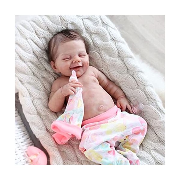Reborn Bébé Poupées Fille/Garçon Poupée Endormie 19 Pouces Ressemble À Un Vrai Nouveau-Né Bébé Poupée en Silicone Corps Compl