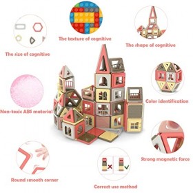 AOMIKS 173Pcs Tuiles Magnétiques 3D Mini Blocs Aimants pour Enfants Éducatifs Apprentissage et Créativité STEM Jouets de Cons