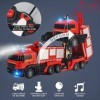 Camion de pompiers,Voiture robot transformable,Jouet de sauvetage télécommandé pour enfants de 4 à 12 ans,Jouet camion de pom