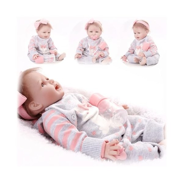 Poupée bébé en silicone réaliste, 22 pouces, 55 cm, ressemble à de vraies poupées en silicone, bébé qui ressemble à une vraie