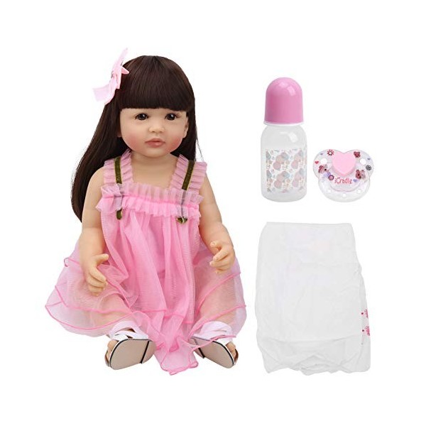 Zerodis 55 cm bébé Fille poupées Jouet, Simulation étanche Nourrissons Compagnon poupée poupée en Silicone Souple Jouets réal