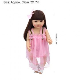 Zerodis 55 cm bébé Fille poupées Jouet, Simulation étanche Nourrissons Compagnon poupée poupée en Silicone Souple Jouets réal