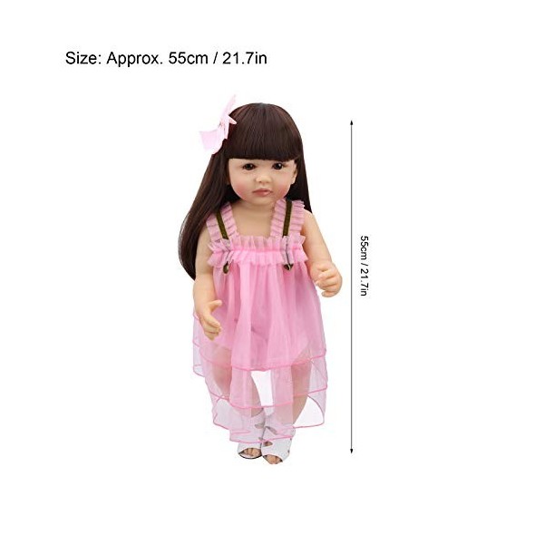 Zerodis 55 cm bébé Fille poupées Jouet, Simulation étanche Nourrissons Compagnon poupée poupée en Silicone Souple Jouets réal