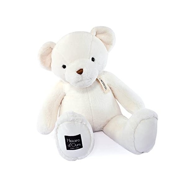 Histoire dOurs - Peluche Géante Ours - Le Nounours - Vanille - 75 cm - Très Grande Peluche Super Douce à Caliner pour les En