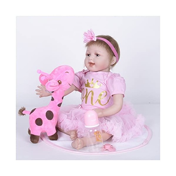 Baby Reborn Dolls Girls – 55 cm – Véritable bébé en silicone – Poupées nouveau-né – Coffret cadeau pour enfants