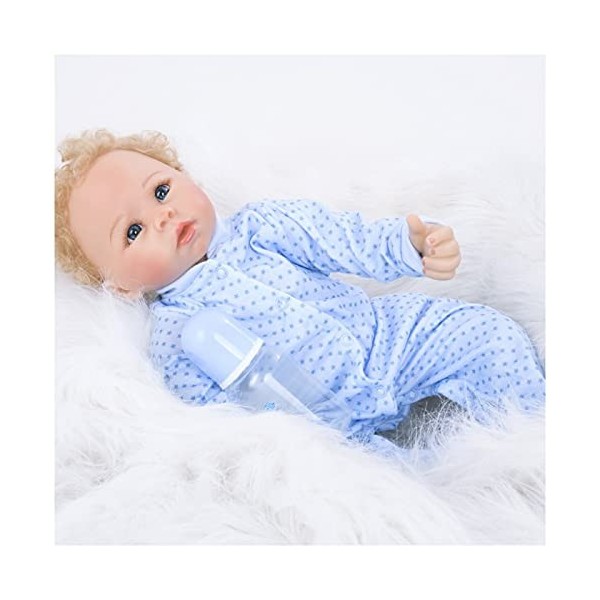 Poupée Reborn réaliste – 55 cm Poupée en silicone pour tout-petit, poupée bébé avec accessoires, jouets pour enfants à partir
