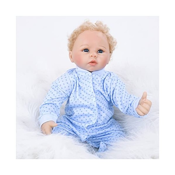 Poupée Reborn réaliste – 55 cm Poupée en silicone pour tout-petit, poupée bébé avec accessoires, jouets pour enfants à partir