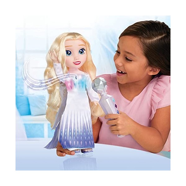 Disney- Poupée Elsa Chante en Duo 38 cm Frozen, 219996, 08 