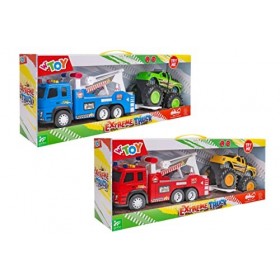 WToy Globo Jouets – Camion Soccours de Route à Friction avec pneus en Caoutchouc et Bras articulé, reproduit Les lumières et