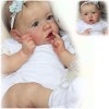 Real Baby Reborn Silicone, 22 Pouces, poupée en Silicone Douce et Mignonne de Renaissance, poupées réalistes Qui semblent rée