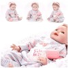 VVLXRIC Poupees Bebe, 22Pouces Fait Main Bebe Reborn Fille Realiste en Silicone, Coffret Cadeau De NoëL,A