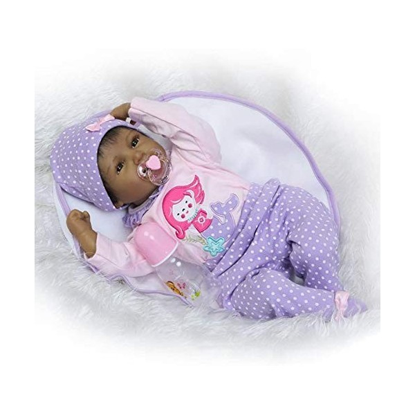 Reborn Baby Doll Style Indien 22 Pouces 48-55 Cm Enfants Ami Doux Simulation Silicone Vinyle Bouche Magnétique Réaliste Garço