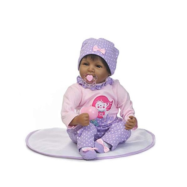 Reborn Baby Doll Style Indien 22 Pouces 48-55 Cm Enfants Ami Doux Simulation Silicone Vinyle Bouche Magnétique Réaliste Garço