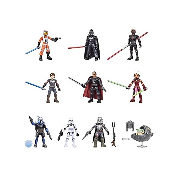 Hasbro Star Wars Mission Fleet, Pack de 10 Figurines de 6 cm avec 19 Accessoires, à partir de 4 Ans F4023 Multicolore