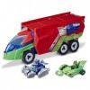 PJ Masks PJ Launching Seeker Preschool Toy, Transforming Vehicle Playset with 2 Cars, 2 Action Figures, and More, for Kids Ag