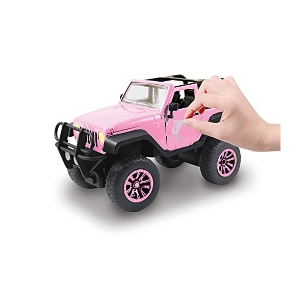 Dickie Toys Flamingo Jeep Try Me – Auto Giocattolo 22 Cm Con Luci E Suoni, Oltre 20 Pezzi, Per Bambini 3+