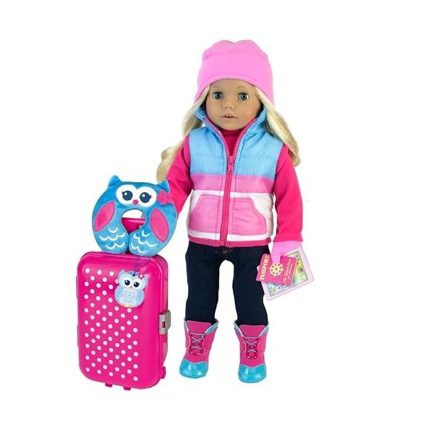 Sophias Ensemble daccessoires de voyage 11 pièces pour poupées de 45,7 cm, multicolore