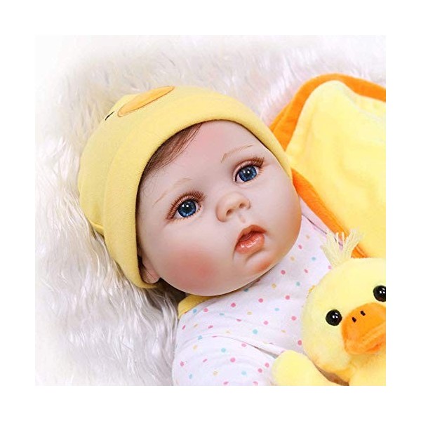 Poupées Bébé Fille Reborn De 23 Pouces, avec Couverture Et Poupée, Poupée Réaliste en Silicone Ducksoft, Corps Complet, Jouet