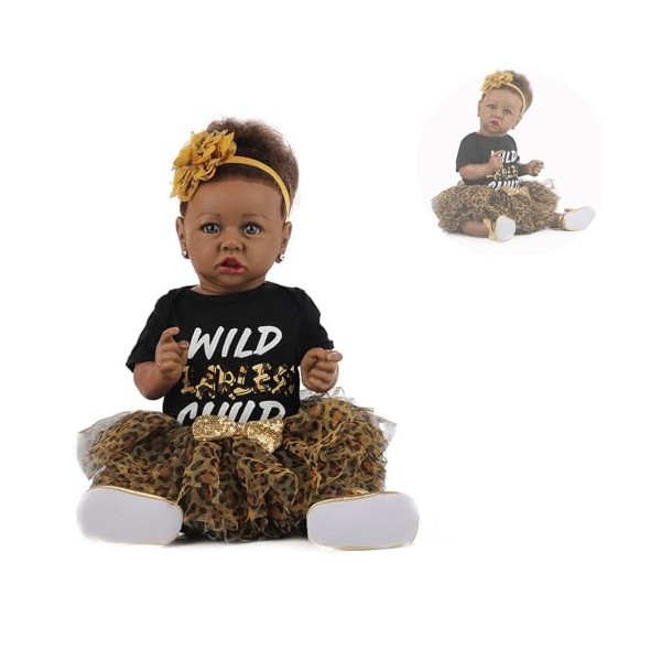 Poupée Nouveau-né en Silicone, 22 Pouces, poupées Mignonnes en Silicone, comme de Vraies poupées, Convient aux Enfants de 3 A