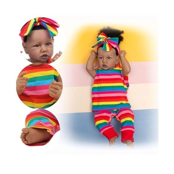 Vraies poupées en Silicone, 22 Pouces 55 cm, poupées Mignonnes et Mignonnes en Silicone, poupées Nouveau-nées Qui semblent ré