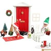 HEPBAK 5 Pcs Miniatures de Maison de poupée de Noël - Accessoires pour Mini Maison de poupée - Mini Maison de poupée en Bois,