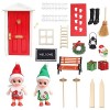 Holdes 5 Pcs Accessoires Miniatures d’Elfe de Noël | Kit Miniature de Maison en Bois Mini Maison de poupée en Bois, Accessoir