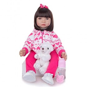 leybold Reborn Baby Dolls, 60 cm Poupées Nouveau-nés réalistes, poupée en Silicone Artisanale réalisée, Peau Douce de bébé, E