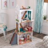 KidKraft Maison de Poupée en Bois Rowan incluant Accessoires et mobilier, Maison de Ville avec Toit terrasse et escalier exté