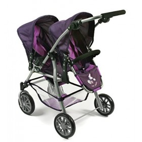 Bayer Chic Poussette Jumeaux poupées - dim 62x43.5x77 cm Hauteur poignée 51 à 81 cm