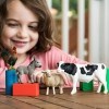 schleich FARM WORLD - Coffret avec 4 animaux de la ferme à collectionner comprenant vache, mouton, ânon et coq, figurines ani
