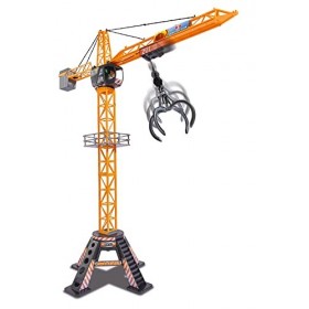 Dickie 201139012 Toys Mega Crane électrique avec télécommande pour Enfants à partir de 3 Ans Hauteur 120 cm avec Bras de préh