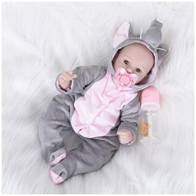 HZIXIXI PoupéE BéBé Reborn RéAliste, 16Pouces 42Cm Poupee Silicone Enfant - Poupees Reborn, Cadeaux De Vacances pour Enfants