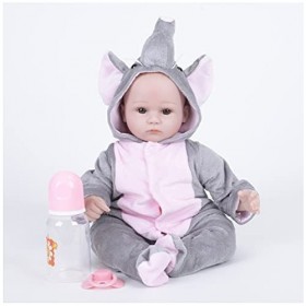 HZIXIXI Poupees Reborn - 16Pouces BéBé Reborn en Silicone RéAliste, Baby Born Poupee, Jouets pour Enfants De Plus De 3 Ans