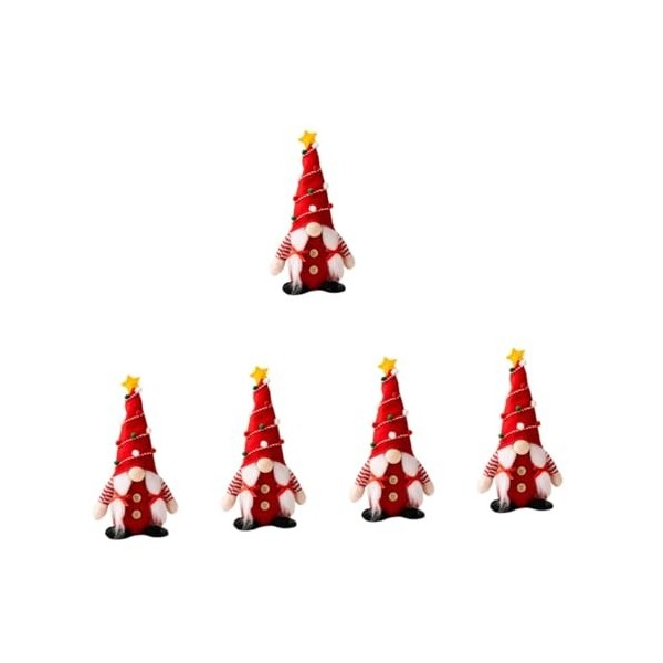Abaodam 5 Pièces Poupée GNOME De Noël Peluche GNOME Suédois Poupées Gnomes Faites à La Main Poupée Figurine Elfe Nordique Pel