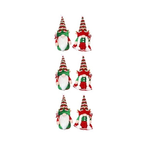 Abaodam 6 Pièces Poupée Elfe Figurine De Gnomes De Noël Ornement GNOME Père Noël Décoration De Bureau De Noël Ornement De GNO