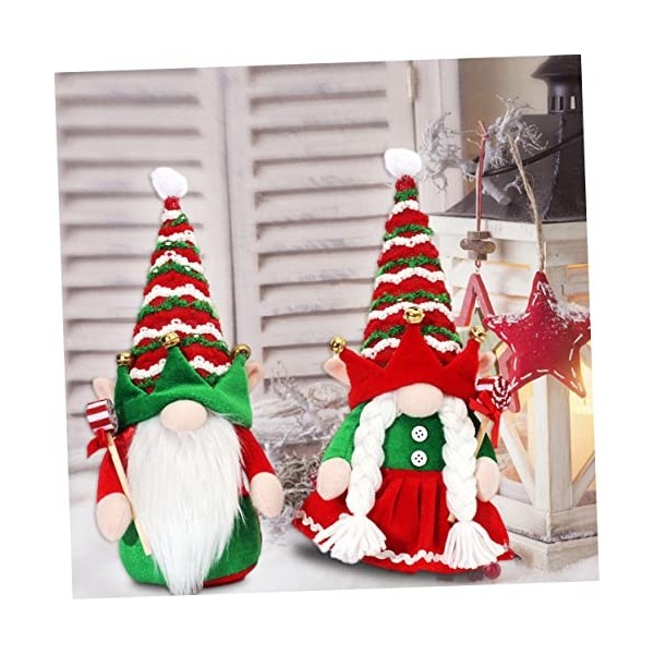 Abaodam 6 Pièces Poupée Elfe Figurine De Gnomes De Noël Ornement GNOME Père Noël Décoration De Bureau De Noël Ornement De GNO