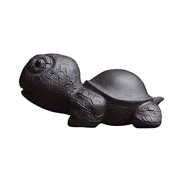 HANDIYA Sculpture Artisanale Tea Pet Sculpture Céramique Petite poupée Statue Big Turtle Tea Pet Statuette Accueil Décoration