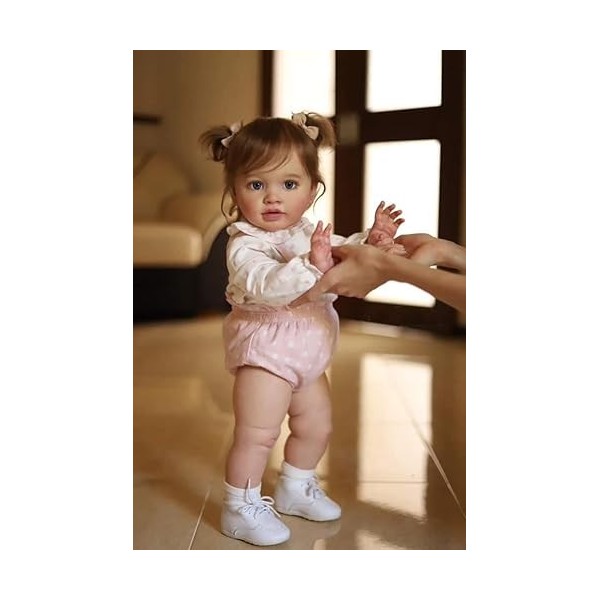 Pinky Reborn Poupées Reborn Bébé 26 Pouces 66 cm Poupée Reborn Réaliste Mignon Nouveau-né Reborn Baby Dolls Fille Jouets Enfa